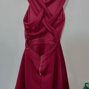 Windsor Strappy Backless Burgundy Dress